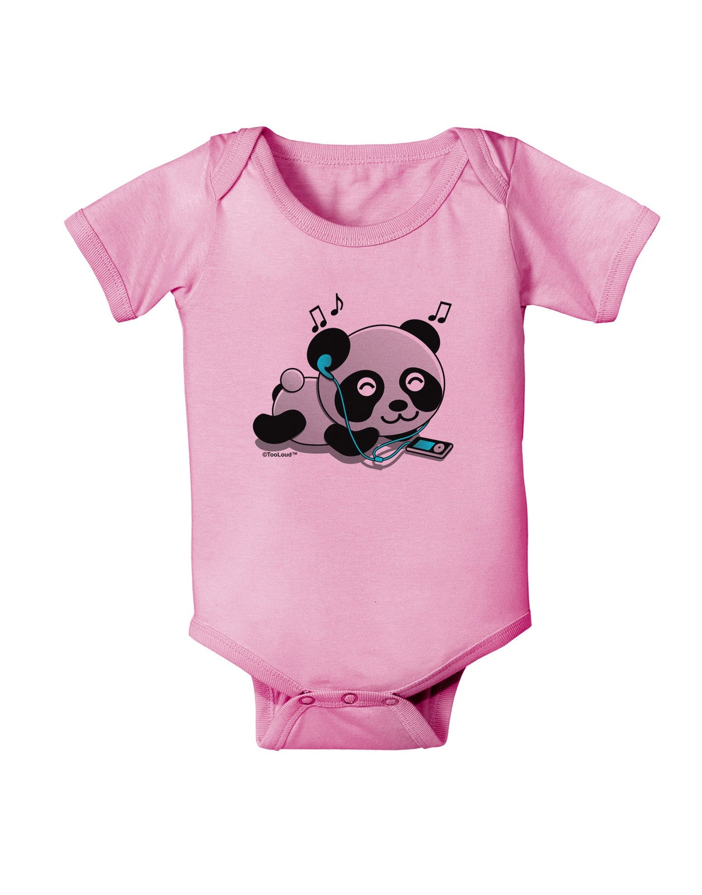 Cute Panda With Ear Buds Baby Romper Bodysuit-Baby Romper-TooLoud-Pink-06-Months-Davson Sales
