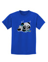 Cute Panda With Ear Buds Childrens Dark T-Shirt-Childrens T-Shirt-TooLoud-Royal-Blue-X-Small-Davson Sales