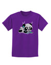 Cute Panda With Ear Buds Childrens Dark T-Shirt-Childrens T-Shirt-TooLoud-Purple-X-Small-Davson Sales