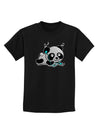 Cute Panda With Ear Buds Childrens Dark T-Shirt-Childrens T-Shirt-TooLoud-Black-X-Small-Davson Sales