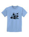 Cute Panda With Ear Buds Childrens T-Shirt-Childrens T-Shirt-TooLoud-Light-Blue-X-Small-Davson Sales