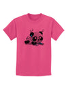 Cute Panda With Ear Buds Childrens T-Shirt-Childrens T-Shirt-TooLoud-Sangria-X-Small-Davson Sales