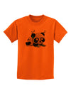 Cute Panda With Ear Buds Childrens T-Shirt-Childrens T-Shirt-TooLoud-Orange-X-Small-Davson Sales