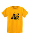 Cute Panda With Ear Buds Childrens T-Shirt-Childrens T-Shirt-TooLoud-Gold-X-Small-Davson Sales