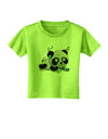 Cute Panda With Ear Buds Toddler T-Shirt-Toddler T-Shirt-TooLoud-Lime-Green-2T-Davson Sales