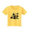 Cute Panda With Ear Buds Toddler T-Shirt-Toddler T-Shirt-TooLoud-Yellow-2T-Davson Sales