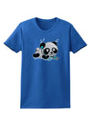 Cute Panda With Ear Buds Womens Dark T-Shirt-TooLoud-Royal-Blue-X-Small-Davson Sales