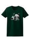 Cute Panda With Ear Buds Womens Dark T-Shirt-TooLoud-Forest-Green-Small-Davson Sales