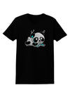 Cute Panda With Ear Buds Womens Dark T-Shirt-TooLoud-Black-X-Small-Davson Sales