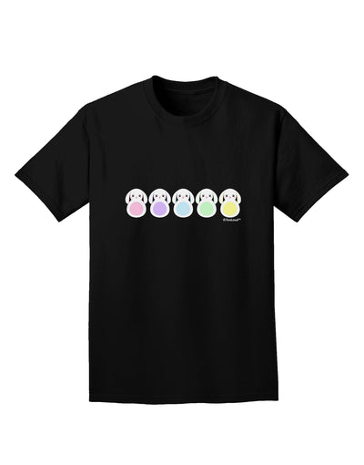 Cute Pastel Bunnies Adult Dark T-Shirt by TooLoud-Mens T-Shirt-TooLoud-Black-Small-Davson Sales