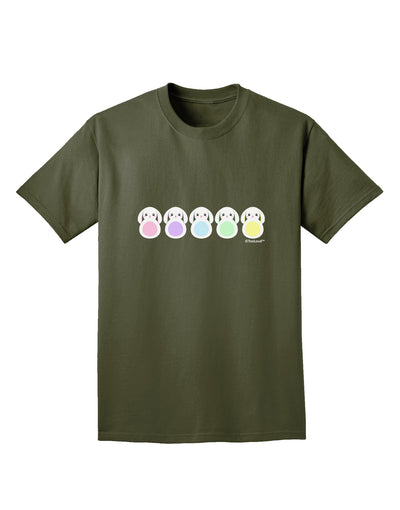 Cute Pastel Bunnies Adult Dark T-Shirt by TooLoud-Mens T-Shirt-TooLoud-Military-Green-Small-Davson Sales