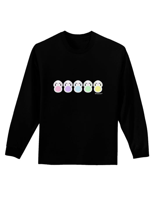Cute Pastel Bunnies Adult Long Sleeve Dark T-Shirt by TooLoud-TooLoud-Black-Small-Davson Sales