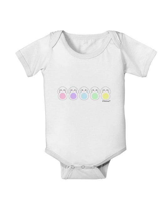 Cute Pastel Bunnies Baby Romper Bodysuit by TooLoud-Baby Romper-TooLoud-White-06-Months-Davson Sales