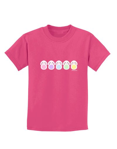 Cute Pastel Bunnies Childrens Dark T-Shirt by TooLoud-Childrens T-Shirt-TooLoud-Sangria-X-Small-Davson Sales