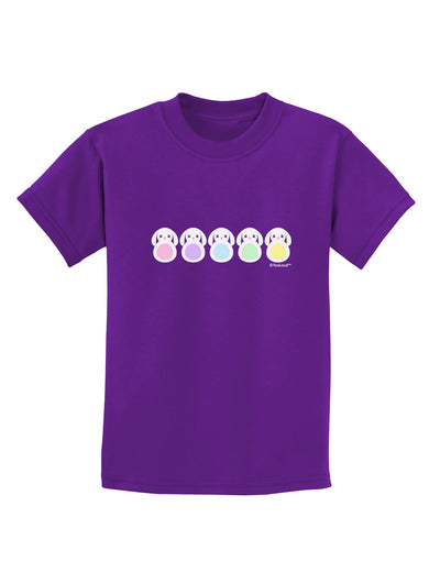 Cute Pastel Bunnies Childrens Dark T-Shirt by TooLoud-Childrens T-Shirt-TooLoud-Purple-X-Small-Davson Sales