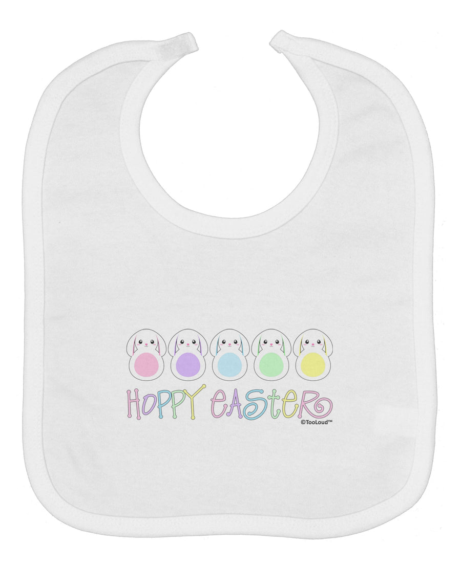 Cute Pastel Bunnies - Hoppy Easter Baby Bib by TooLoud