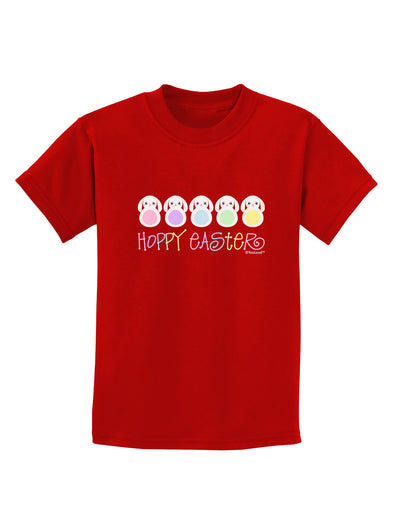 Cute Pastel Bunnies - Hoppy Easter Childrens Dark T-Shirt by TooLoud-Childrens T-Shirt-TooLoud-Red-X-Small-Davson Sales