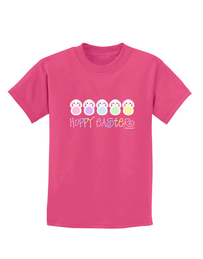 Cute Pastel Bunnies - Hoppy Easter Childrens Dark T-Shirt by TooLoud-Childrens T-Shirt-TooLoud-Sangria-X-Small-Davson Sales