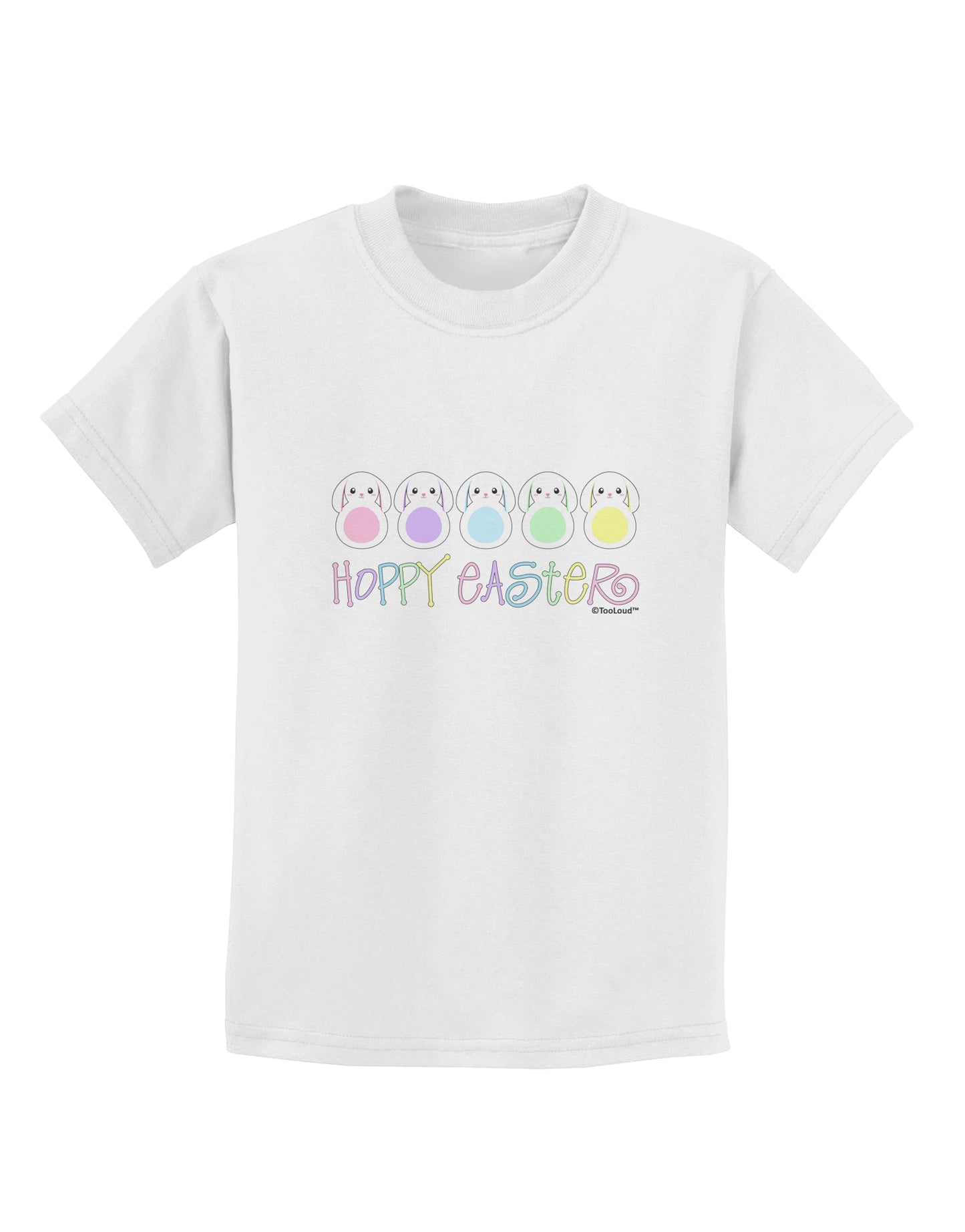 Cute Pastel Bunnies - Hoppy Easter Childrens T-Shirt by TooLoud-Childrens T-Shirt-TooLoud-White-X-Small-Davson Sales