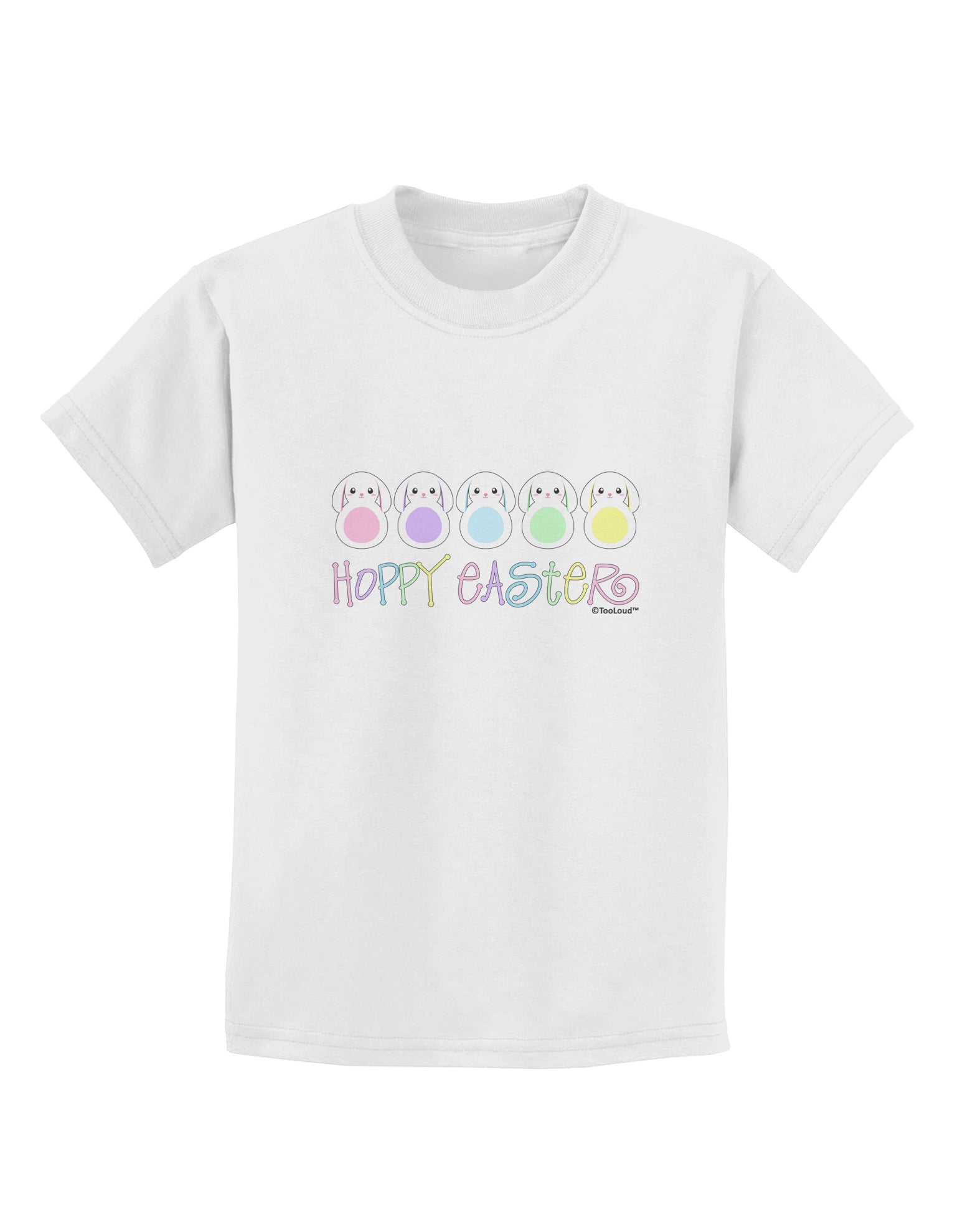 Cute Pastel Bunnies - Hoppy Easter Childrens T-Shirt by TooLoud-Childrens T-Shirt-TooLoud-White-X-Small-Davson Sales