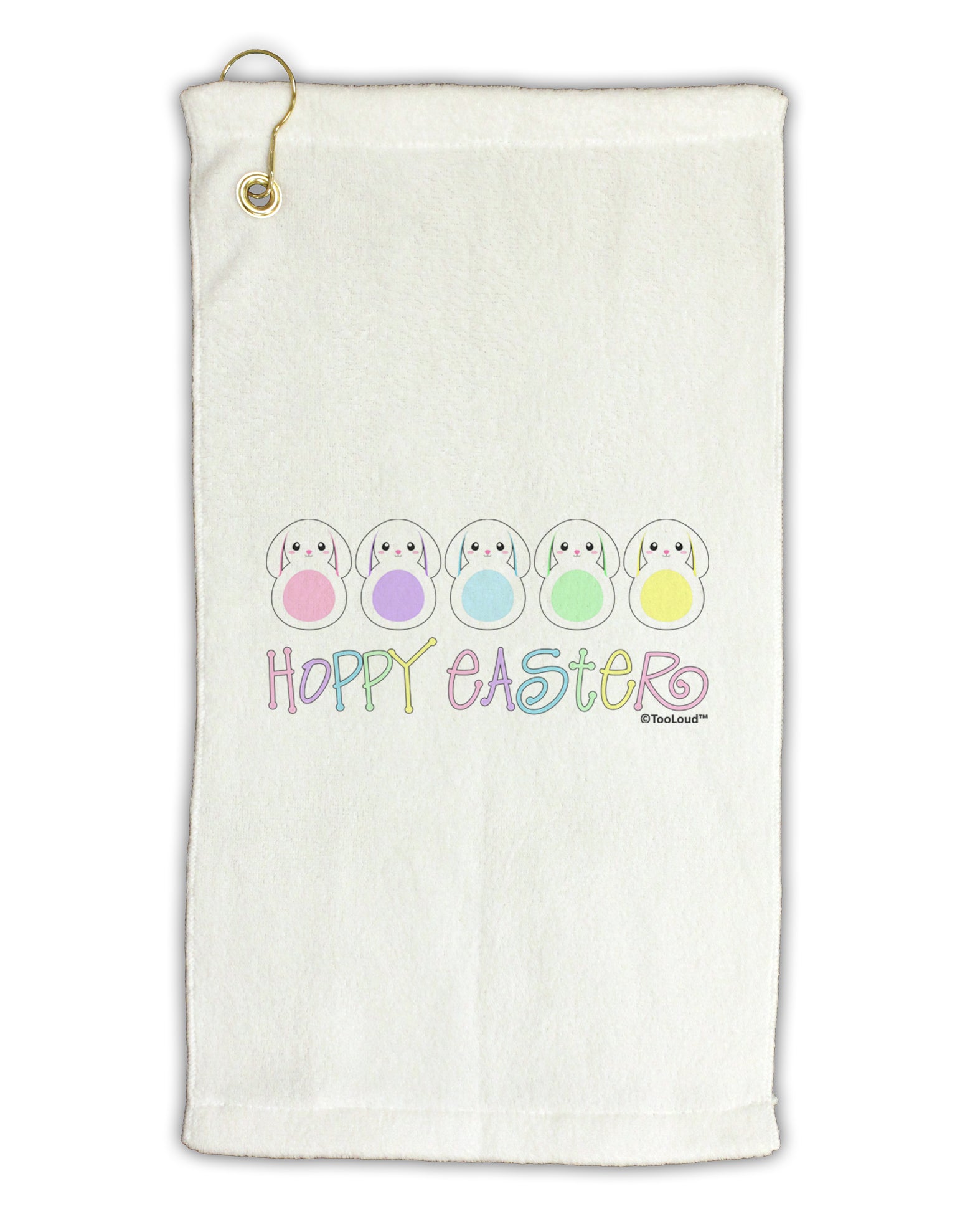 Cute Pastel Bunnies - Hoppy Easter Micro Terry Gromet Golf Towel 16 x 25 inch by TooLoud-Golf Towel-TooLoud-White-Davson Sales