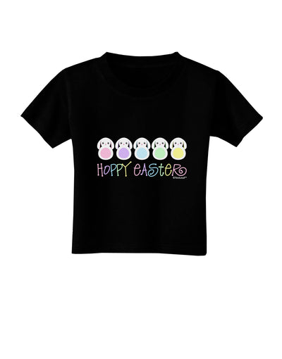 Cute Pastel Bunnies - Hoppy Easter Toddler T-Shirt Dark by TooLoud-Toddler T-Shirt-TooLoud-Black-2T-Davson Sales