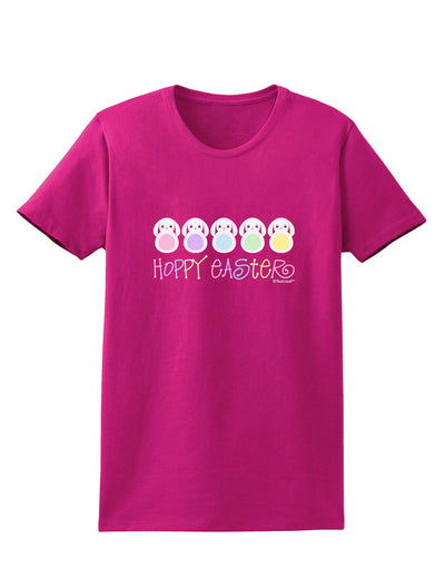 Cute Pastel Bunnies - Hoppy Easter Womens Dark T-Shirt by TooLoud-Womens T-Shirt-TooLoud-Hot-Pink-Small-Davson Sales