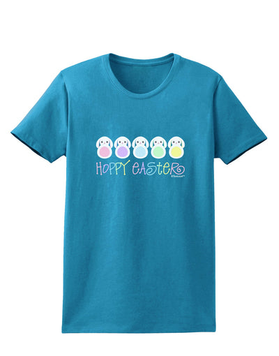 Cute Pastel Bunnies - Hoppy Easter Womens Dark T-Shirt by TooLoud-Womens T-Shirt-TooLoud-Turquoise-X-Small-Davson Sales