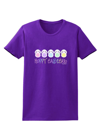 Cute Pastel Bunnies - Hoppy Easter Womens Dark T-Shirt by TooLoud-Womens T-Shirt-TooLoud-Purple-X-Small-Davson Sales