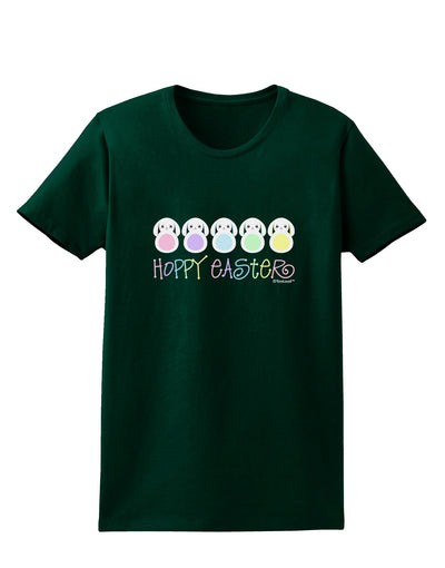 Cute Pastel Bunnies - Hoppy Easter Womens Dark T-Shirt by TooLoud-Womens T-Shirt-TooLoud-Forest-Green-Small-Davson Sales