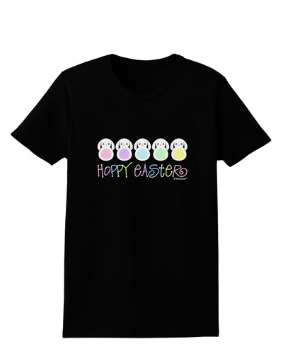 Cute Pastel Bunnies - Hoppy Easter Womens Dark T-Shirt by TooLoud-Womens T-Shirt-TooLoud-Black-X-Small-Davson Sales