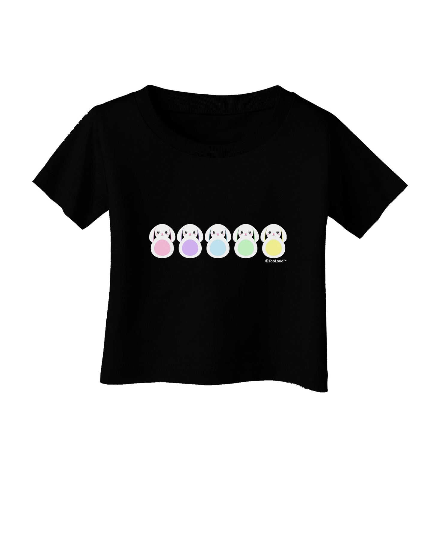 Cute Pastel Bunnies Infant T-Shirt Dark by TooLoud-Infant T-Shirt-TooLoud-Black-06-Months-Davson Sales