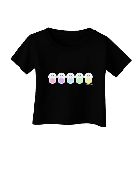 Cute Pastel Bunnies Infant T-Shirt Dark by TooLoud-Infant T-Shirt-TooLoud-Black-06-Months-Davson Sales