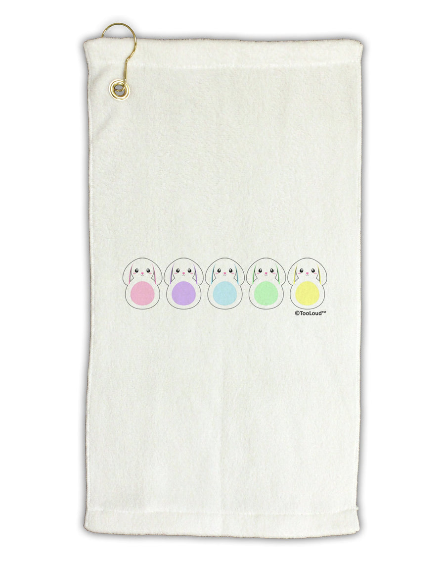 Cute Pastel Bunnies Micro Terry Gromet Golf Towel 16 x 25 inch by TooLoud-Golf Towel-TooLoud-White-Davson Sales