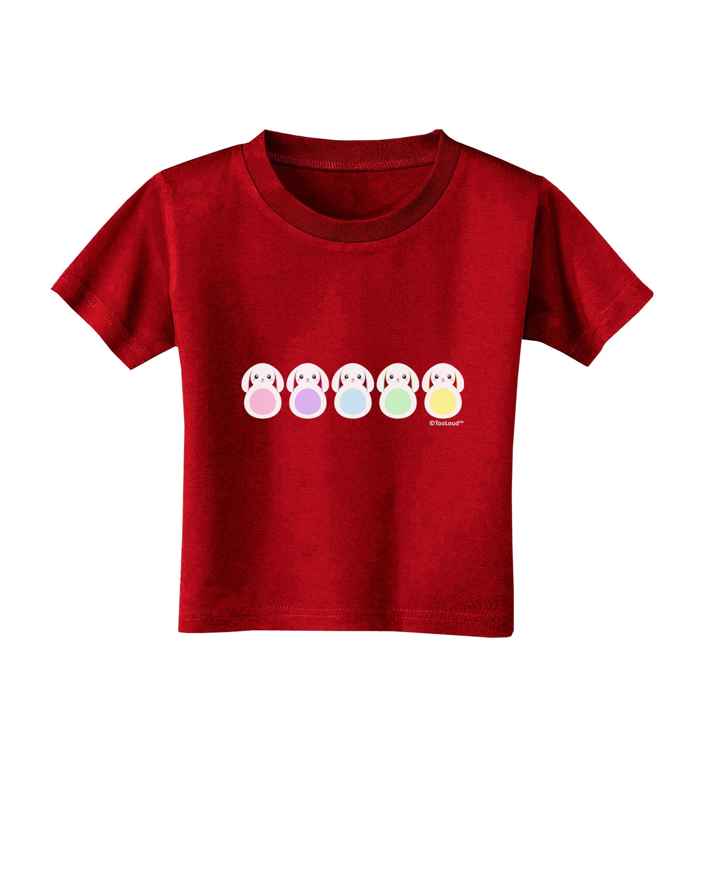 Cute Pastel Bunnies Toddler T-Shirt Dark by TooLoud-Toddler T-Shirt-TooLoud-Red-2T-Davson Sales