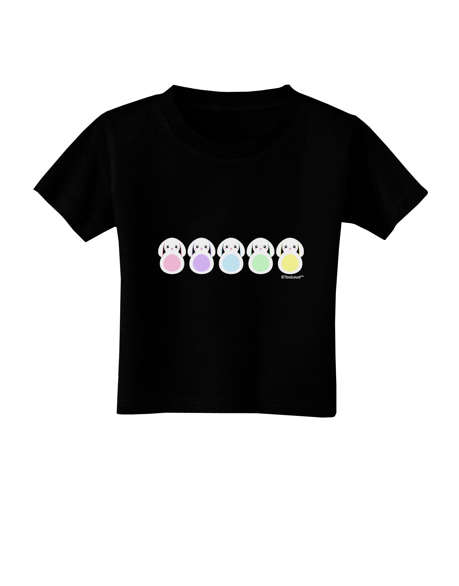 Cute Pastel Bunnies Toddler T-Shirt Dark by TooLoud-Toddler T-Shirt-TooLoud-Black-2T-Davson Sales