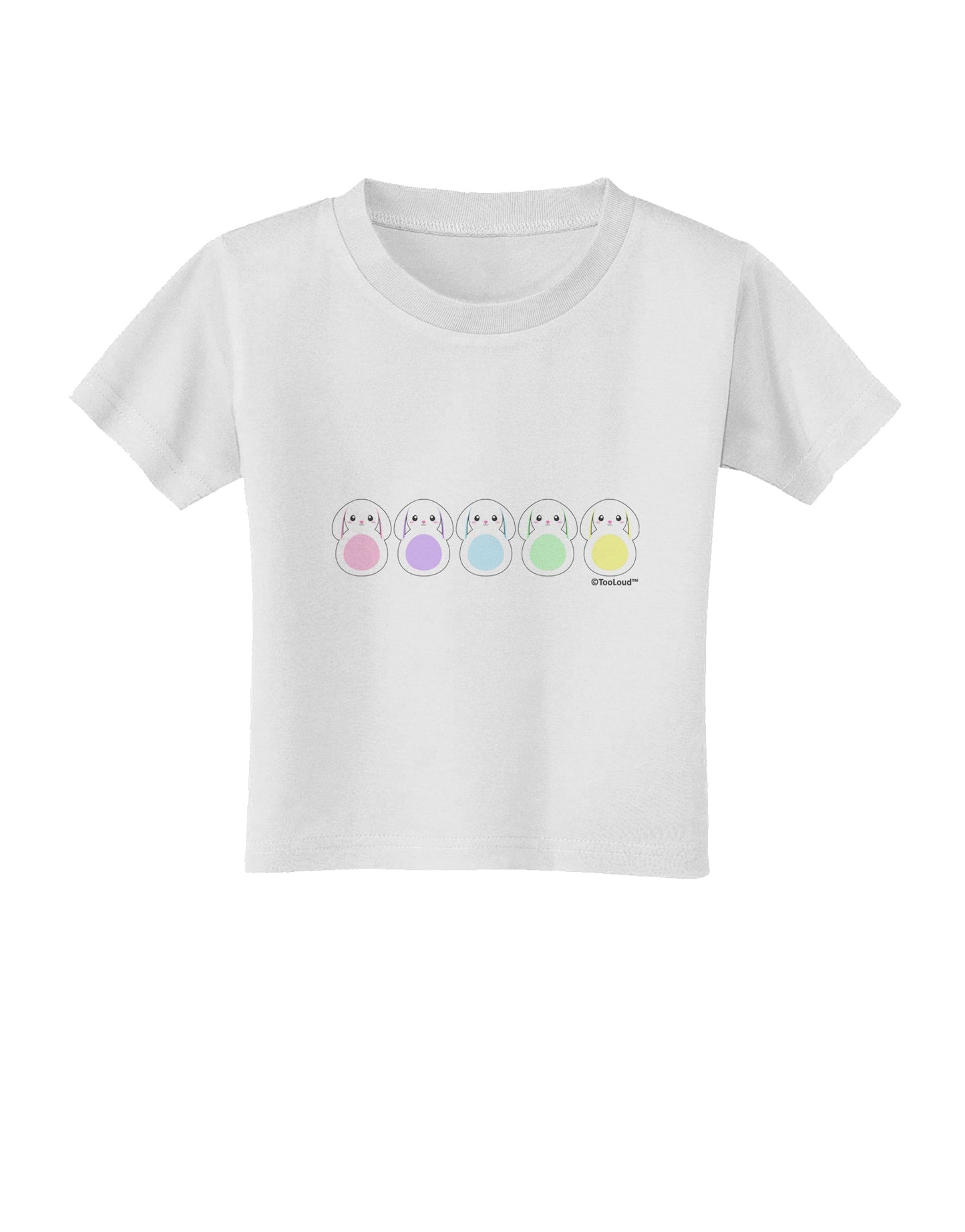 Cute Pastel Bunnies Toddler T-Shirt by TooLoud-Toddler T-Shirt-TooLoud-White-2T-Davson Sales