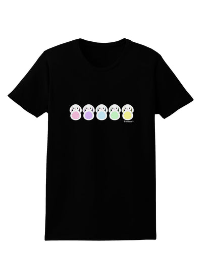 Cute Pastel Bunnies Womens Dark T-Shirt by TooLoud-Womens T-Shirt-TooLoud-Black-X-Small-Davson Sales