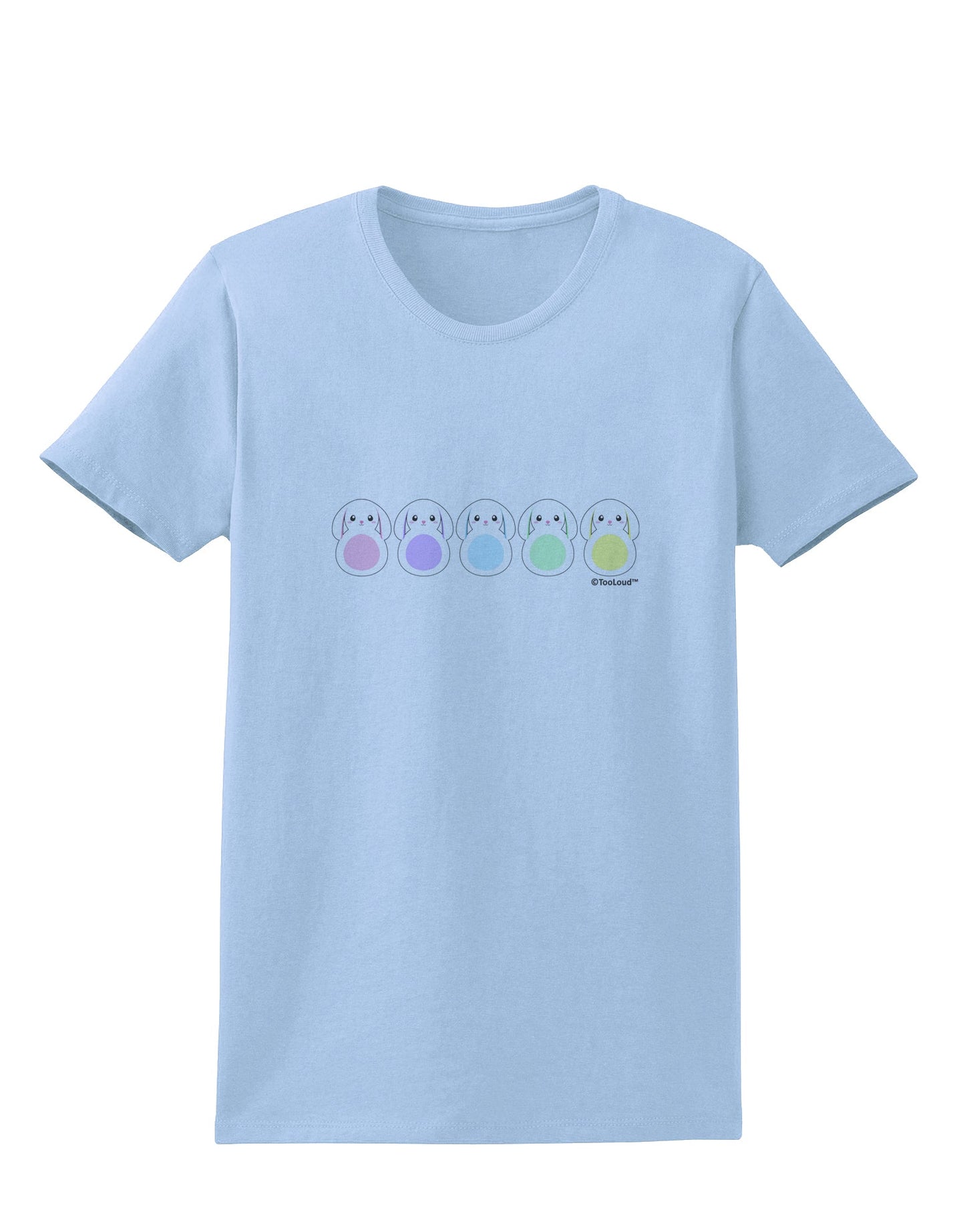 Cute Pastel Bunnies Womens T-Shirt by TooLoud-Womens T-Shirt-TooLoud-Light-Blue-X-Small-Davson Sales