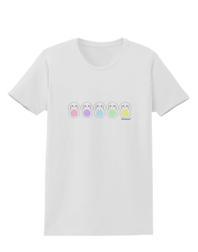 Cute Pastel Bunnies Womens T-Shirt by TooLoud-Womens T-Shirt-TooLoud-White-X-Small-Davson Sales