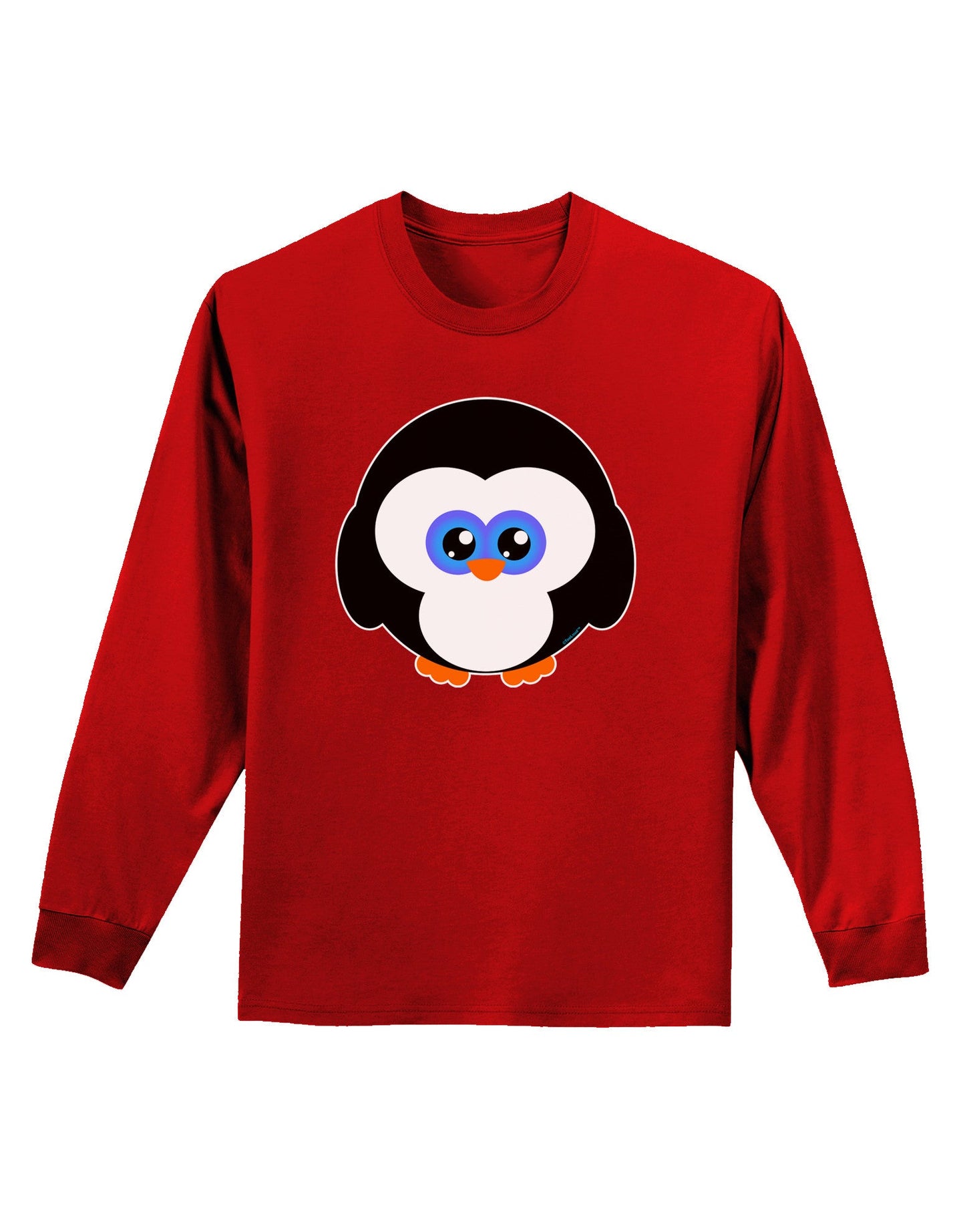 Cute Penguin Christmas Adult Long Sleeve Dark T-Shirt-TooLoud-Red-Small-Davson Sales