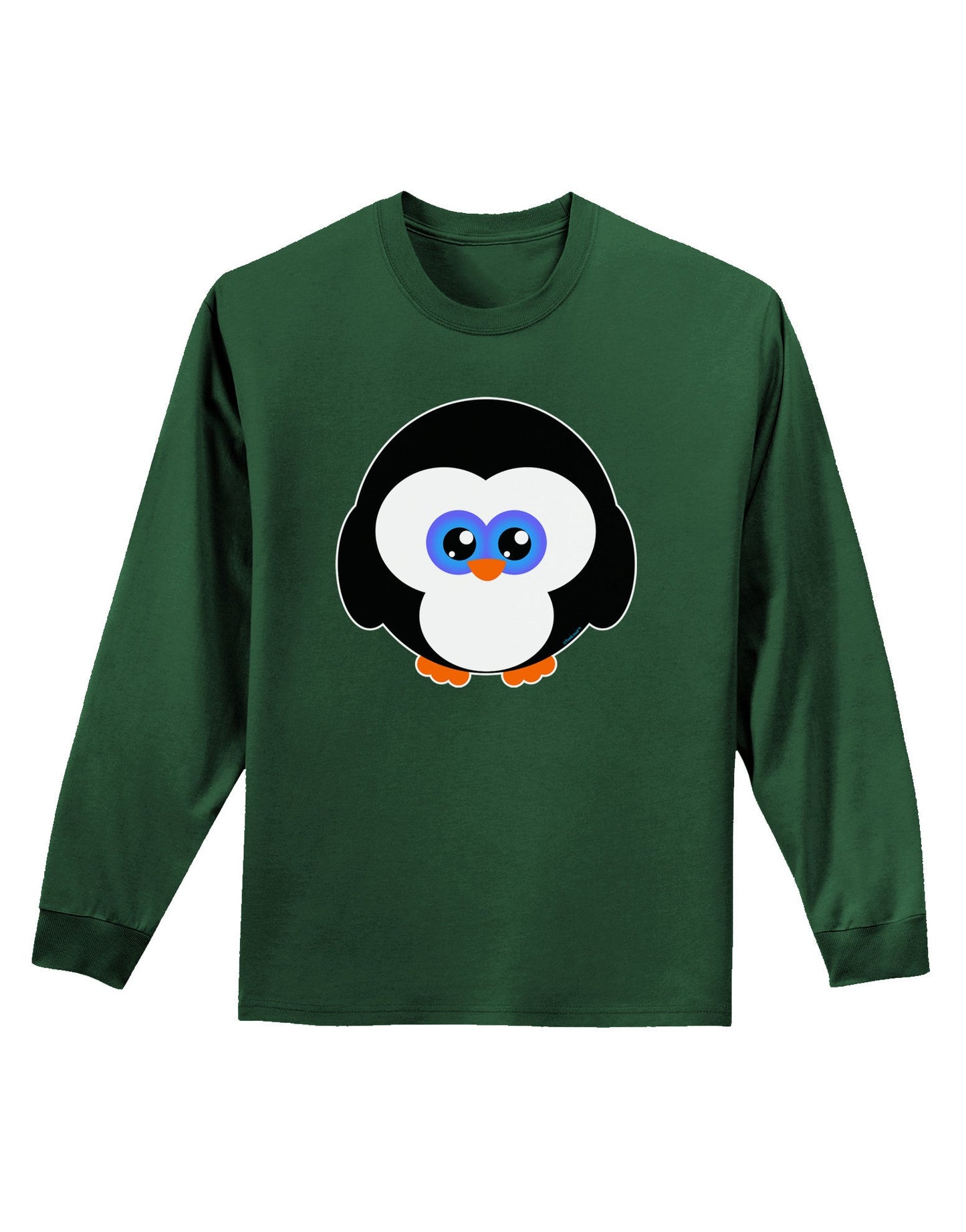 Cute Penguin Christmas Adult Long Sleeve Dark T-Shirt-TooLoud-Dark-Green-Small-Davson Sales