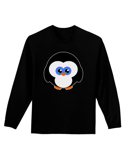 Cute Penguin Christmas Adult Long Sleeve Dark T-Shirt-TooLoud-Black-Small-Davson Sales