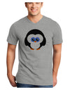 Cute Penguin Christmas Adult V-Neck T-shirt-Mens V-Neck T-Shirt-TooLoud-HeatherGray-Small-Davson Sales