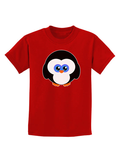 Cute Penguin Christmas Childrens Dark T-Shirt-Childrens T-Shirt-TooLoud-Red-X-Small-Davson Sales