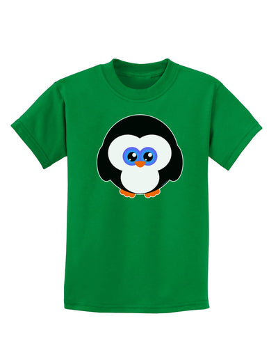 Cute Penguin Christmas Childrens Dark T-Shirt-Childrens T-Shirt-TooLoud-Kelly-Green-X-Small-Davson Sales