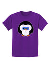 Cute Penguin Christmas Childrens Dark T-Shirt-Childrens T-Shirt-TooLoud-Purple-X-Small-Davson Sales