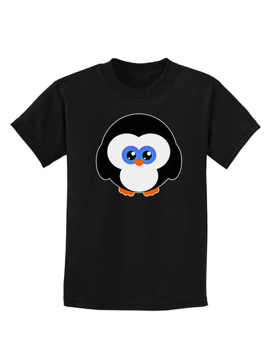 Cute Penguin Christmas Childrens Dark T-Shirt-Childrens T-Shirt-TooLoud-Black-X-Small-Davson Sales