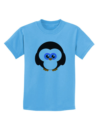 Cute Penguin Christmas Childrens T-Shirt-Childrens T-Shirt-TooLoud-Aquatic-Blue-X-Small-Davson Sales