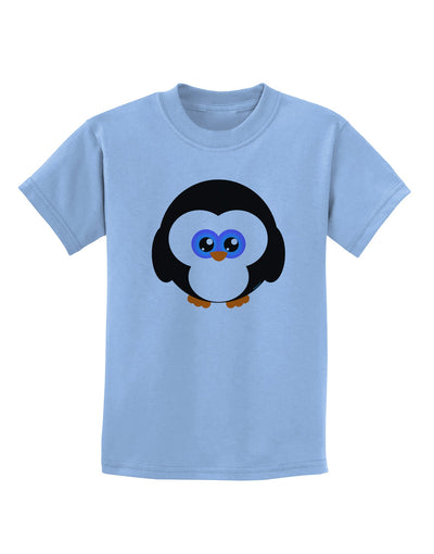 Cute Penguin Christmas Childrens T-Shirt-Childrens T-Shirt-TooLoud-Light-Blue-X-Small-Davson Sales